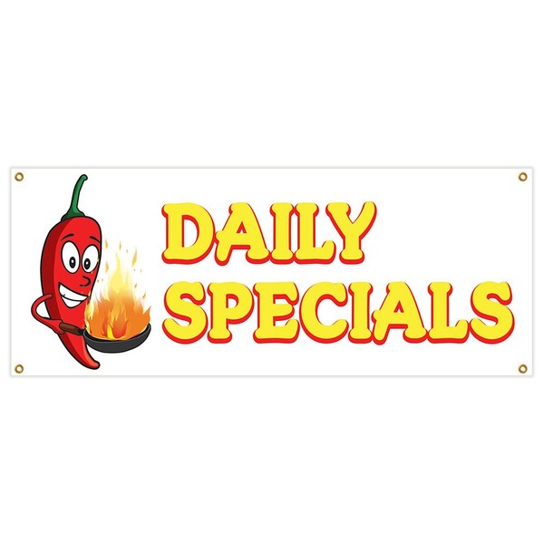 Daily Specials Banner Heavy Duty 13 Oz Vinyl with Grommets